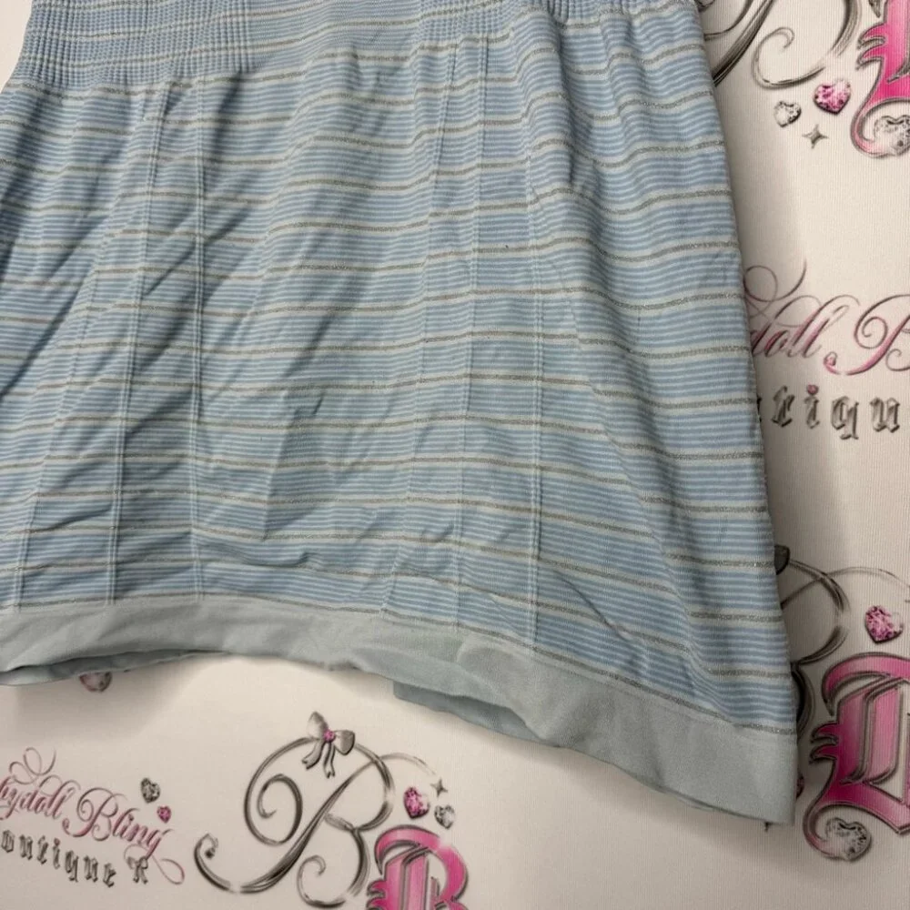 Lululemon tank top sparkly striped blue silver vintage rare stretchy racer back - Picture 9 of 9